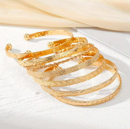 Nyra | 7pcs boho open cuff bangle set