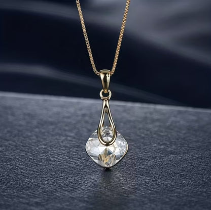 Elowen | square pendant necklace & teardrop earrings set