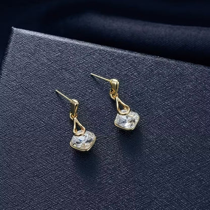 Elowen | square pendant necklace & teardrop earrings set