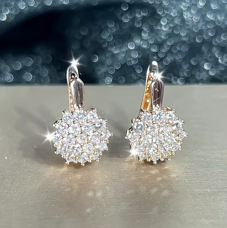 Solene | sunflower zirconia statement earrings