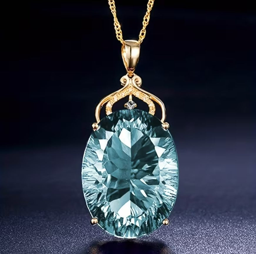 Celestine | Crystal Crown Pendant Necklace