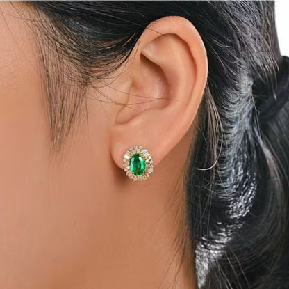 Marceline | Green Zirconia Hoop Earrings