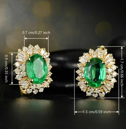 Marceline | Green Zirconia Hoop Earrings