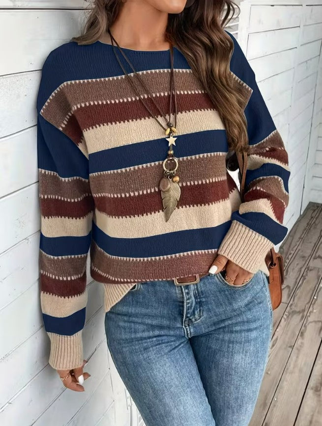 Fiona | Vintage Striped Casual Sweater