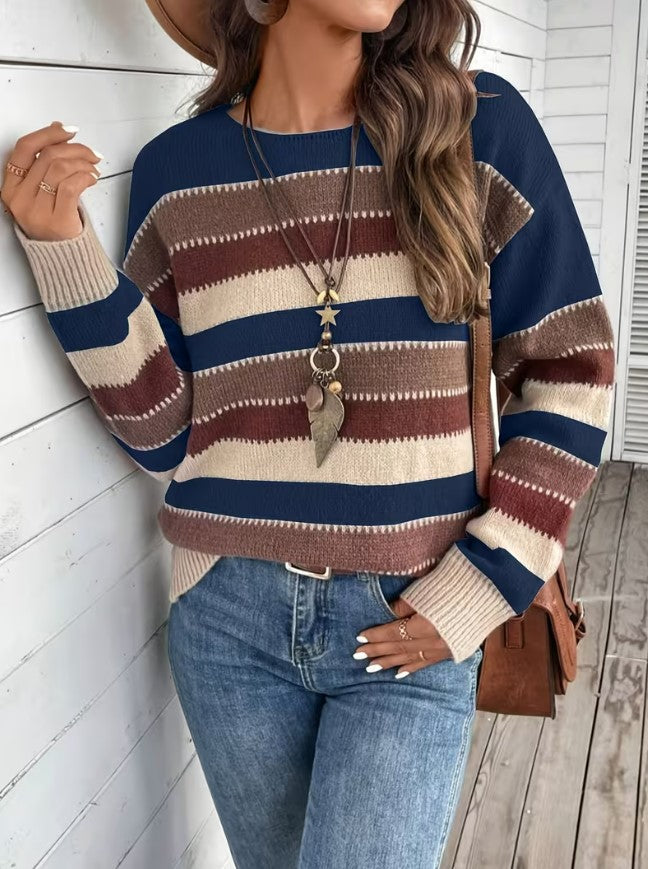 Fiona | Vintage Striped Casual Sweater