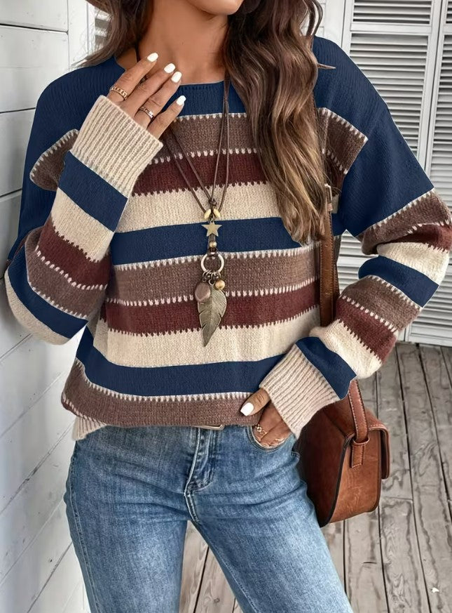 Fiona | Vintage Striped Casual Sweater