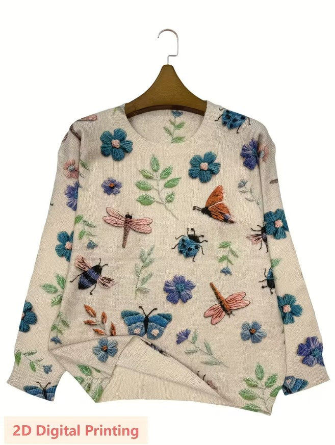 Lunette | Insect Print Lightweight Sweater