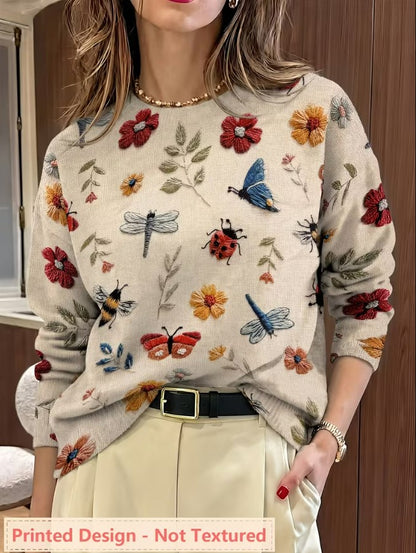 Lunette | Insect Print Lightweight Sweater