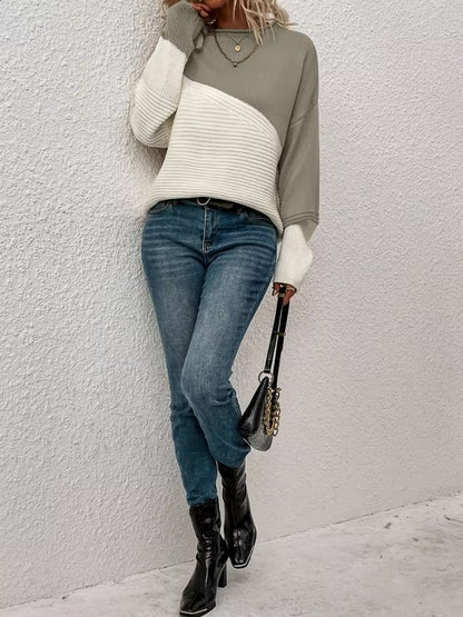 Odilia | Color Block Drop Shoulder Sweater