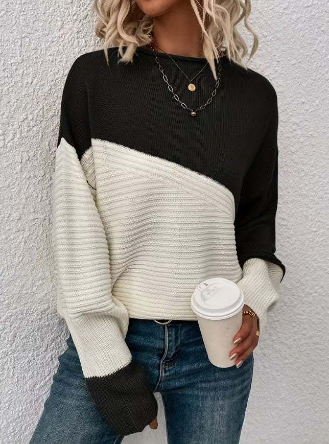 Odilia | Color Block Drop Shoulder Sweater