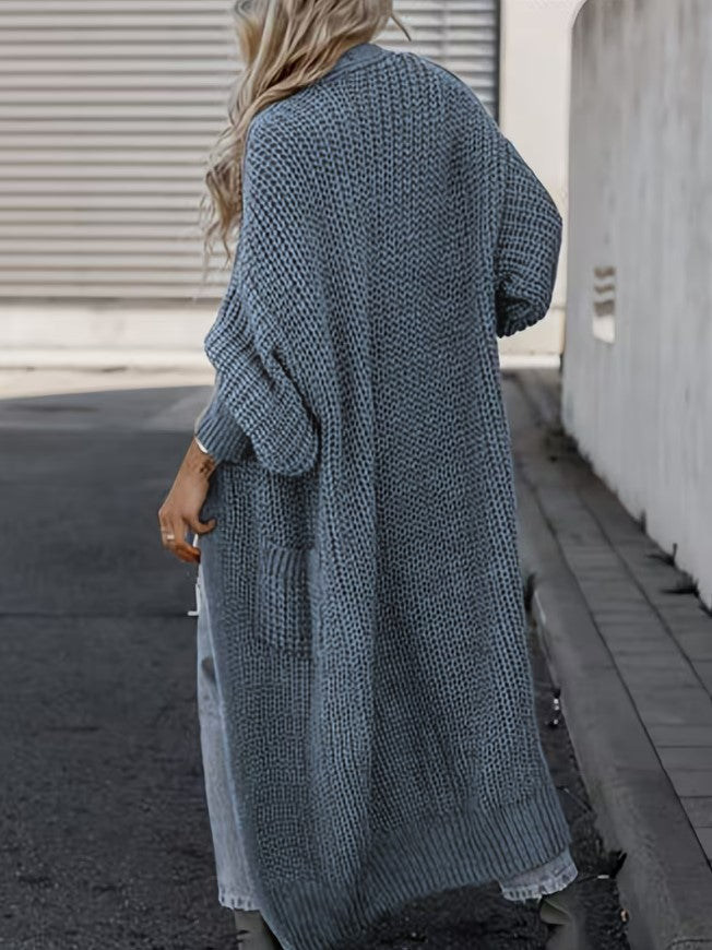 Eli | Solid Color V-Neck Long Cardigan
