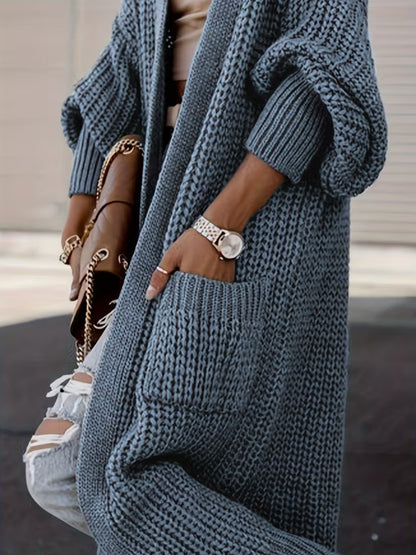 Eli | Solid Color V-Neck Long Cardigan