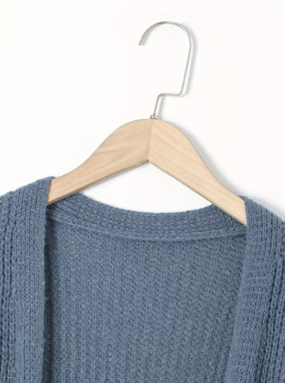 Eli | Solid Color V-Neck Long Cardigan