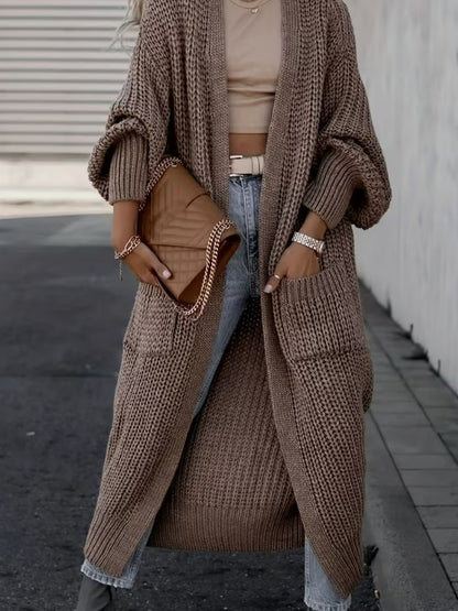Eli | Solid Color V-Neck Long Cardigan