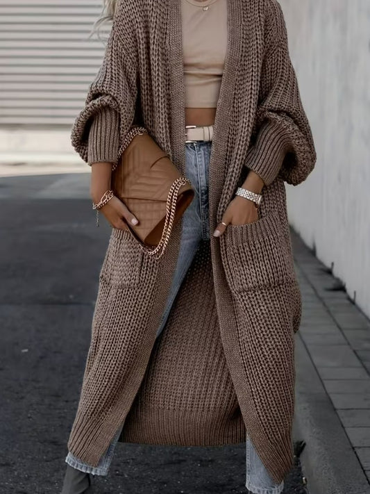 Eli | Solid Color V-Neck Long Cardigan