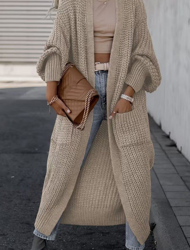 Eli | Solid Color V-Neck Long Cardigan