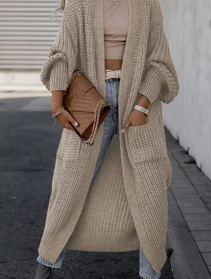 Eli | Solid Color V-Neck Long Cardigan