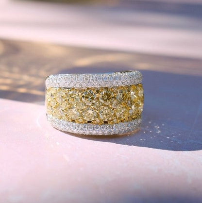 Two Tone Yellow Sapphire Ring for Women