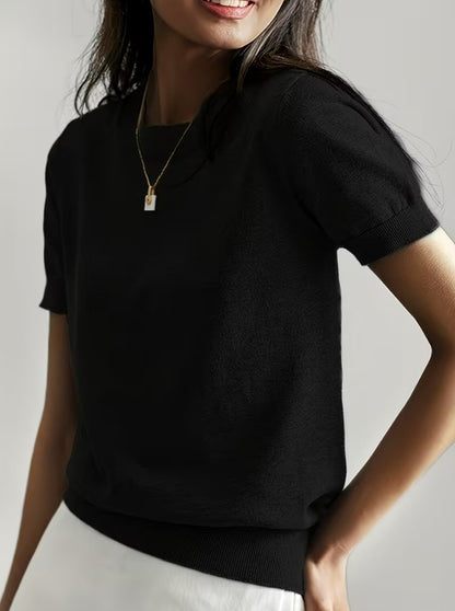 Marielle | Summer Short Sleeve Round Neck Blouse