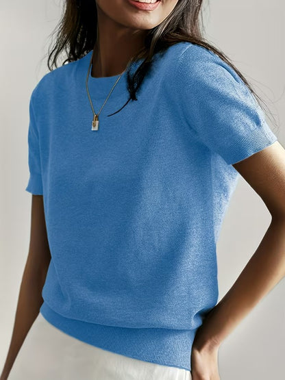 Marielle | Summer Short Sleeve Round Neck Blouse