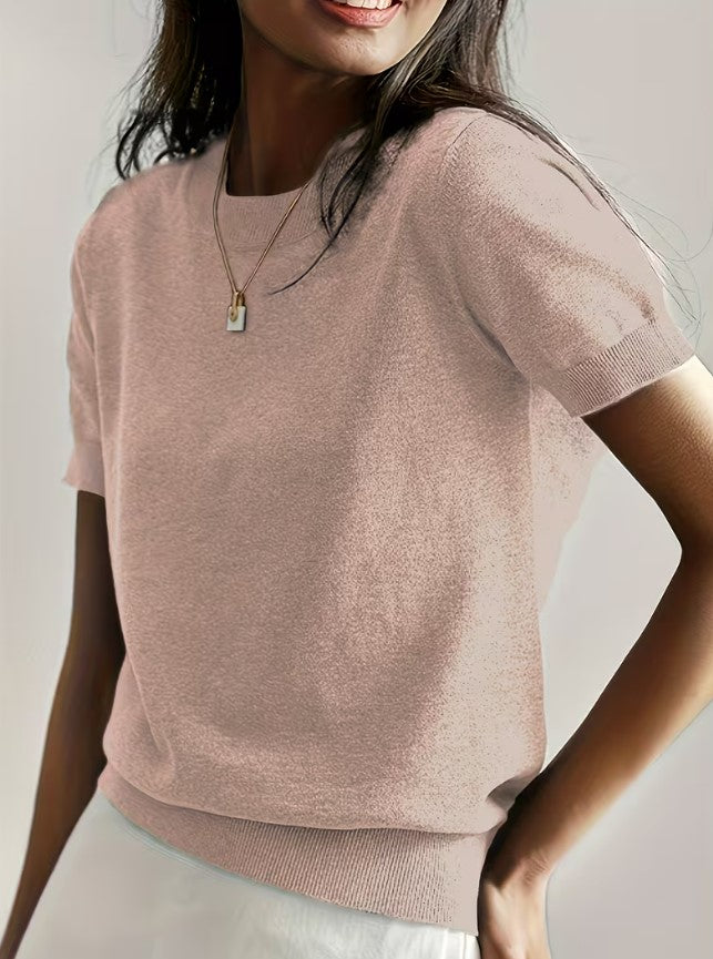Marielle | Summer Short Sleeve Round Neck Blouse