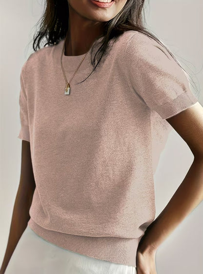 Marielle | Summer Short Sleeve Round Neck Blouse