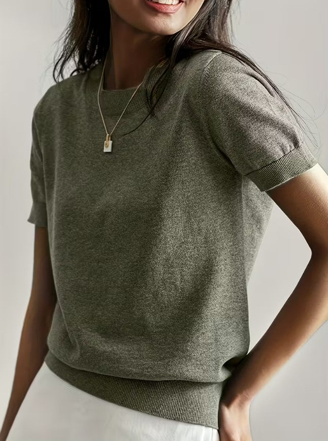 Marielle | Summer Short Sleeve Round Neck Blouse