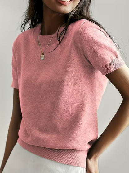 Marielle | Summer Short Sleeve Round Neck Blouse