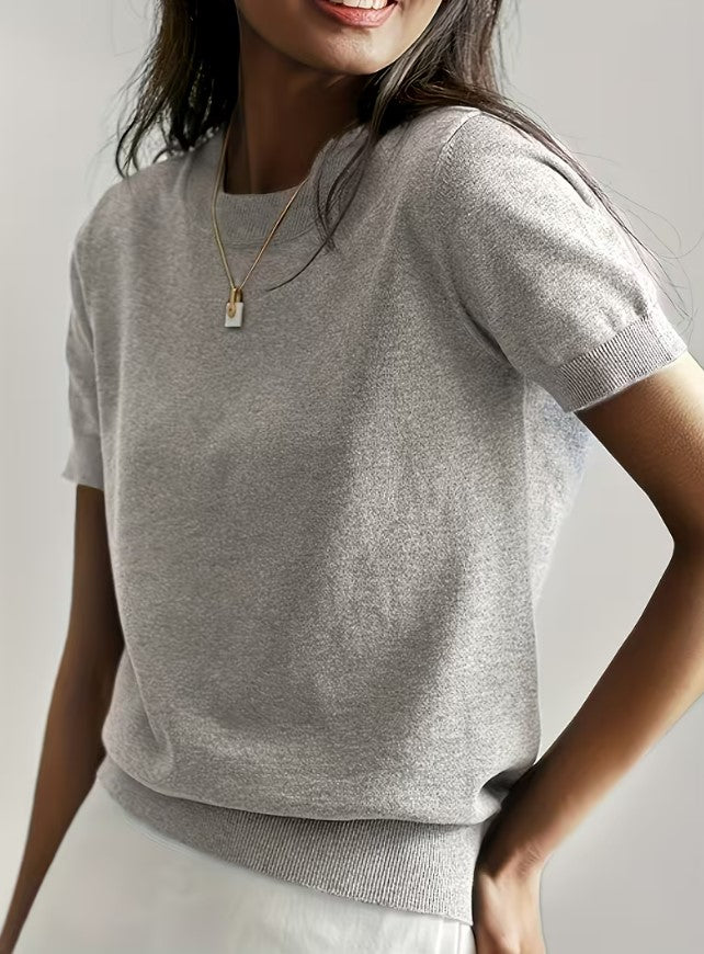 Marielle | Summer Short Sleeve Round Neck Blouse