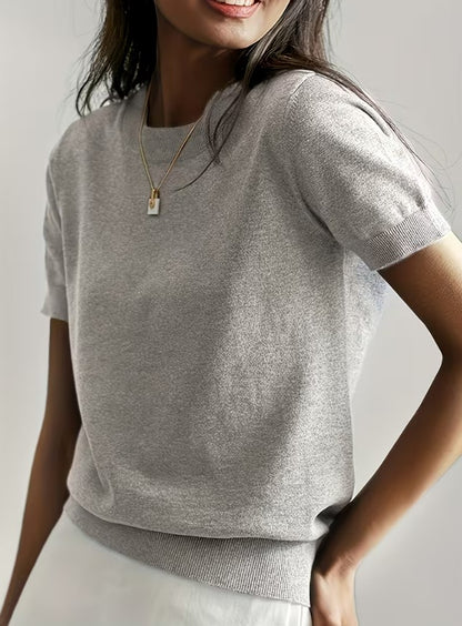 Marielle | Summer Short Sleeve Round Neck Blouse