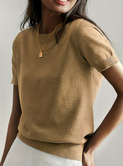 Marielle | Summer Short Sleeve Round Neck Blouse