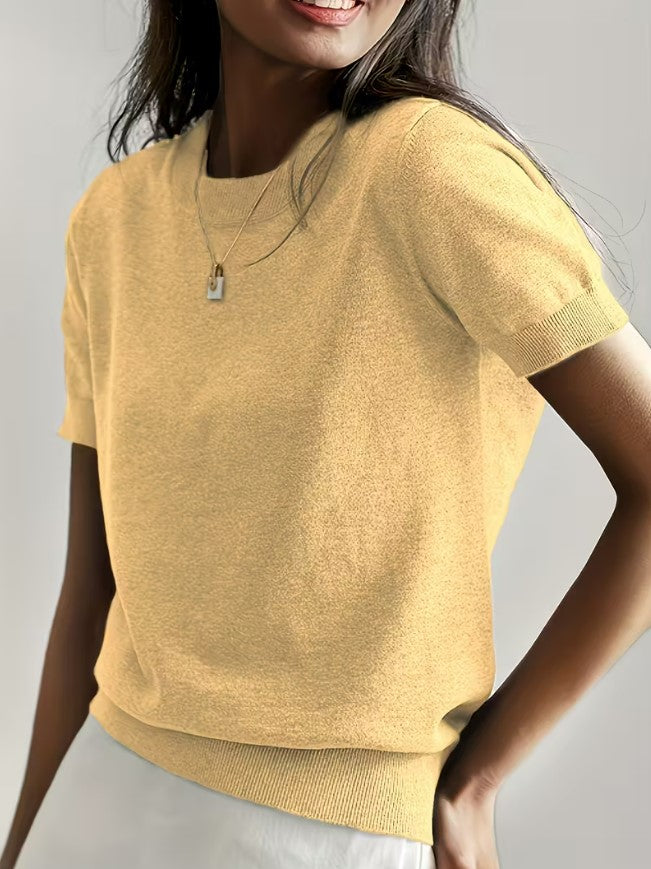 Marielle | Summer Short Sleeve Round Neck Blouse