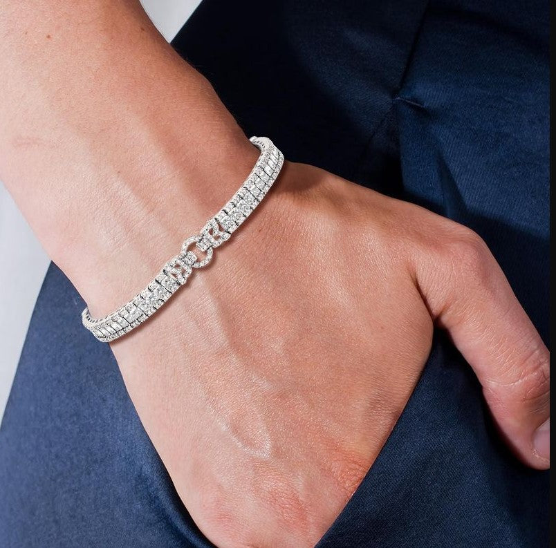 Emerald Cut White Sapphire Bracelet