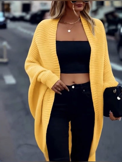 Clarisse | Elegant Long Open Front Cardigan