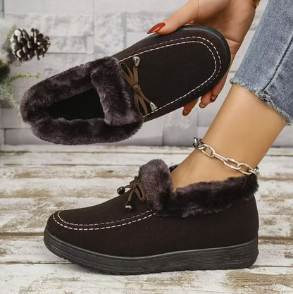 Fiadh | Burgundy Plush Slip-On Shoes