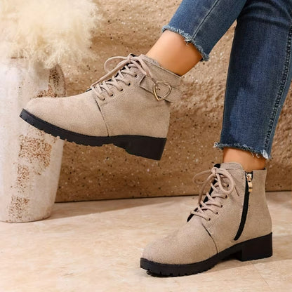 Ali | Affordable Lace-Up Ankle Boots with Chunky Heel