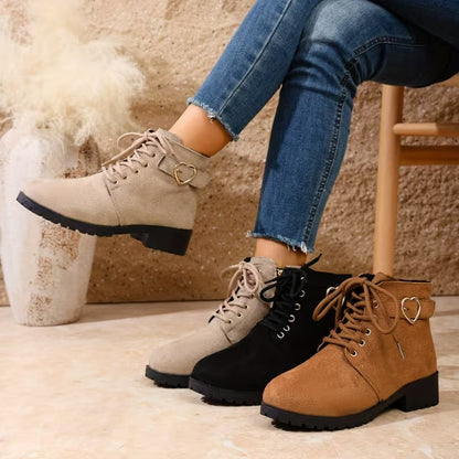 Ali | Affordable Lace-Up Ankle Boots with Chunky Heel