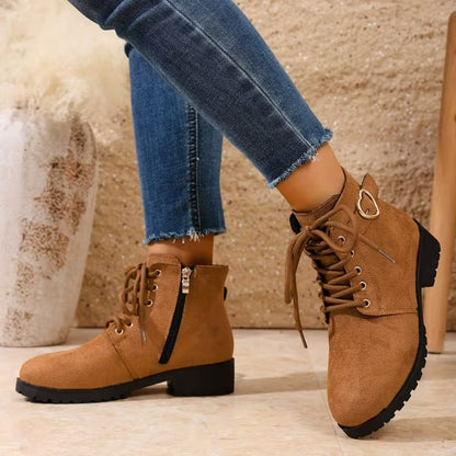 Ali | Affordable Lace-Up Ankle Boots with Chunky Heel