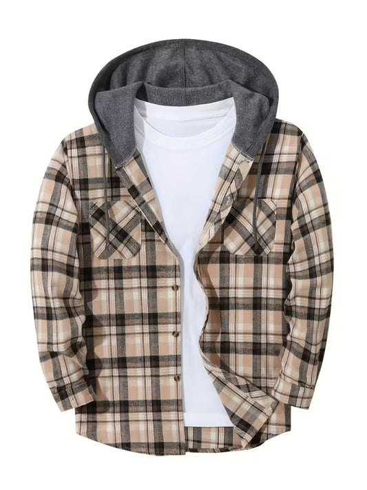 Cillian | Plaid Shirt & Hooded Flannel Sweatshirt