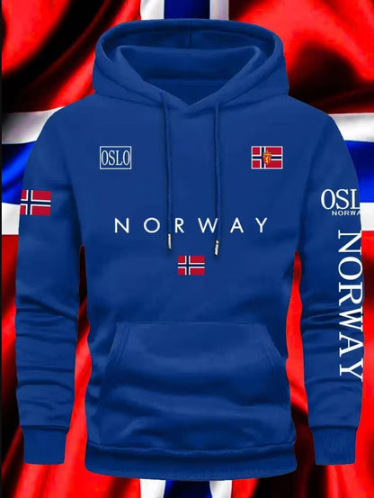 Eamon | Unisex Hoodie with Norwegian Flag Print
