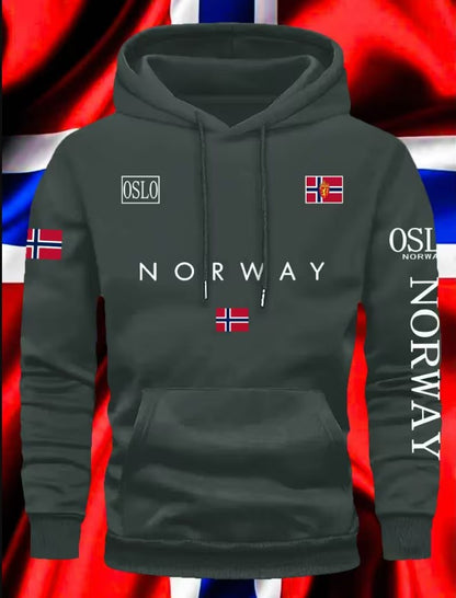 Eamon | Unisex Hoodie with Norwegian Flag Print