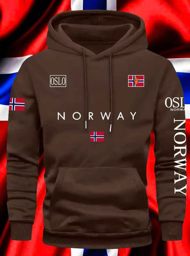 Eamon | Unisex Hoodie with Norwegian Flag Print