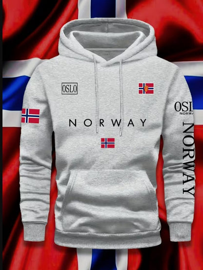 Eamon | Unisex Hoodie with Norwegian Flag Print