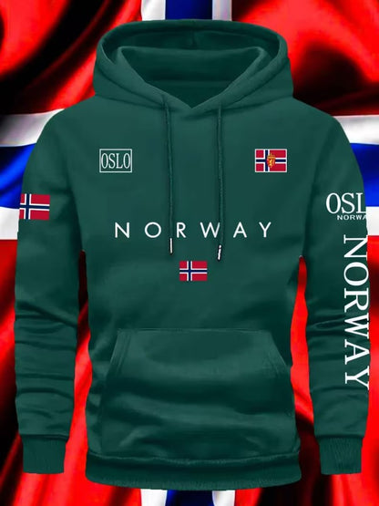 Eamon | Unisex Hoodie with Norwegian Flag Print