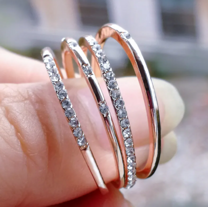 Square Zirconium Four-piece Diamond Ring