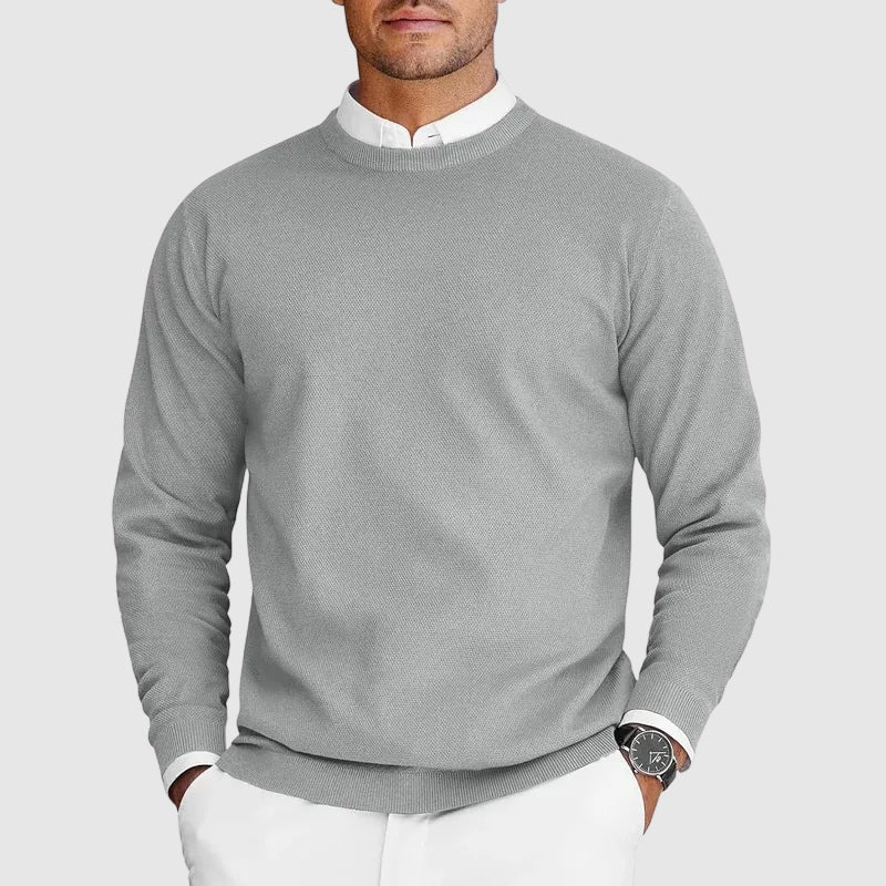 Signature Tailored Crewneck Knit Sweater