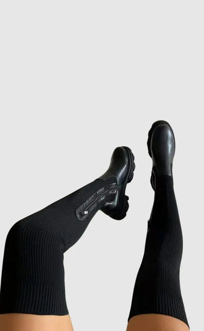Clara | Knee High Knitted Boots