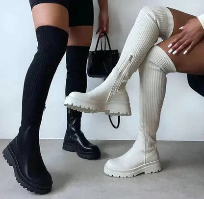 Clara | Knee High Knitted Boots