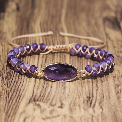 Elegant Natural Stone Charm Beaded Bracelet