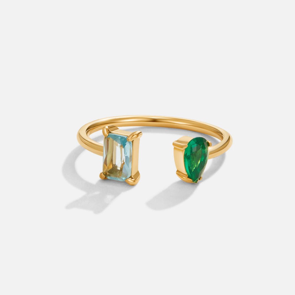 Aurora Aqua Green Crystal Ring